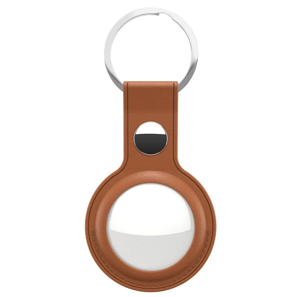 KeyBudz Tan Leather AirTag Keyring 2-Pack