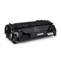 A high-resolution hero shot of the black Elevate Imaging CF280A toner cartridge isolated on white.