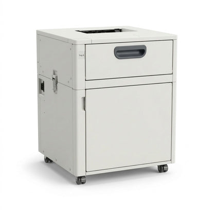 A hyper-realistic ecommerce photograph of the Xerox Oversized High Capacity Feeder, canonical image-based model.