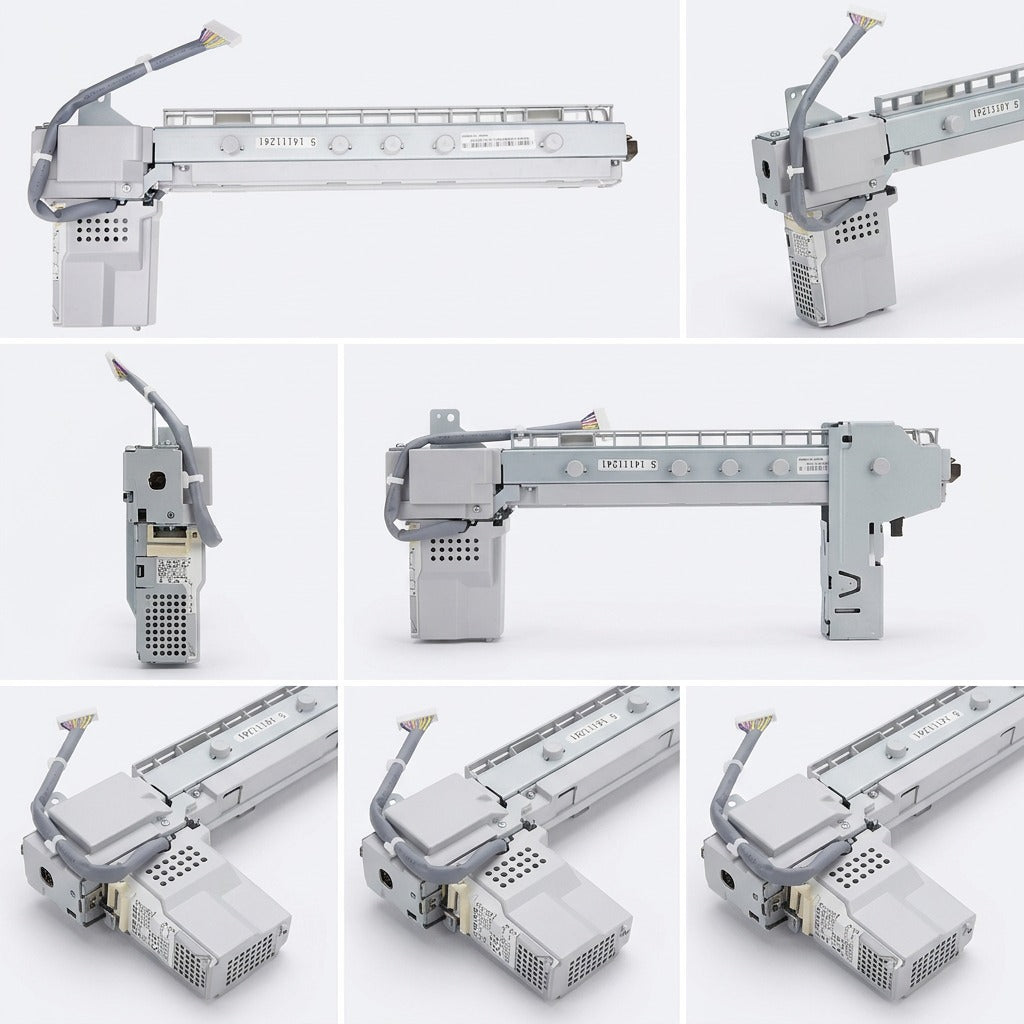 A visual matrix grid illustrating five various orientations of the Xerox 2/3 Hole Punch mechanism.