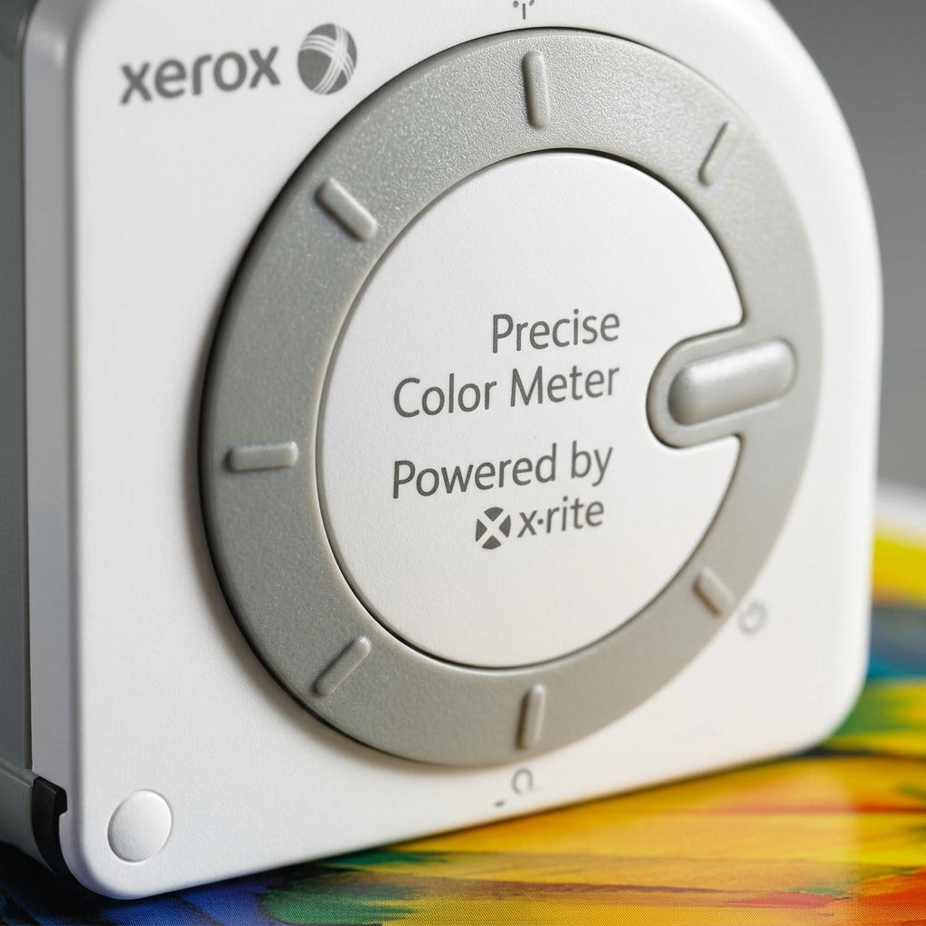 Macro shot of Xerox precise color meter interfaces.