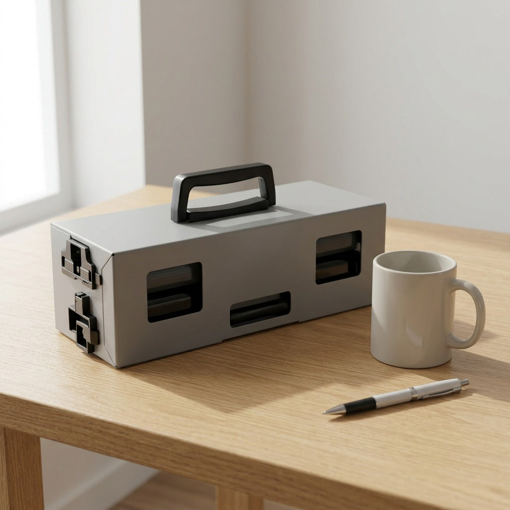 A scale reference image showing the Xerox roller kit beside a coffee mug and pen.