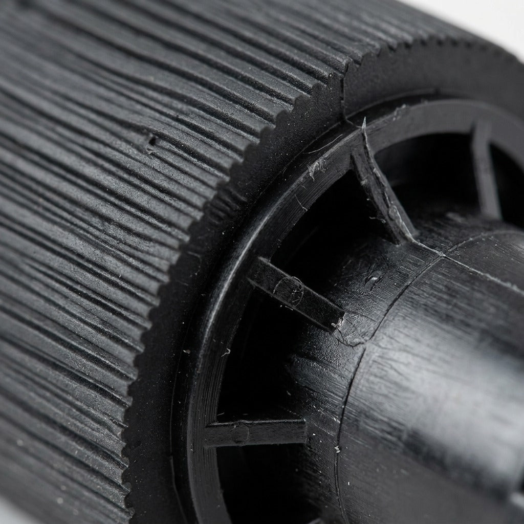 Macro detail of rubber surface and structural plastic from product 497N01307.