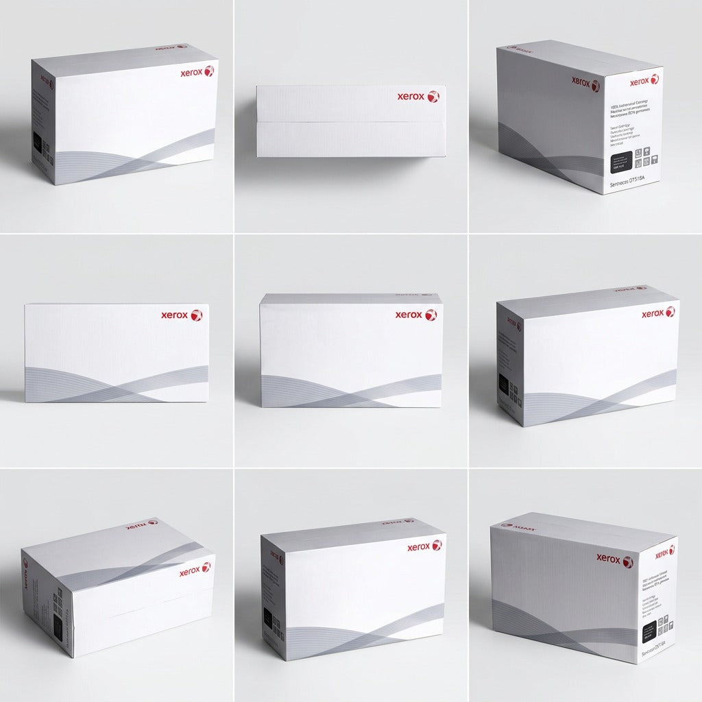 A premium 3-panel matrix showing the Xerox roller exchange kit (497N01307) from top, side, and rear angles on a light gray background.