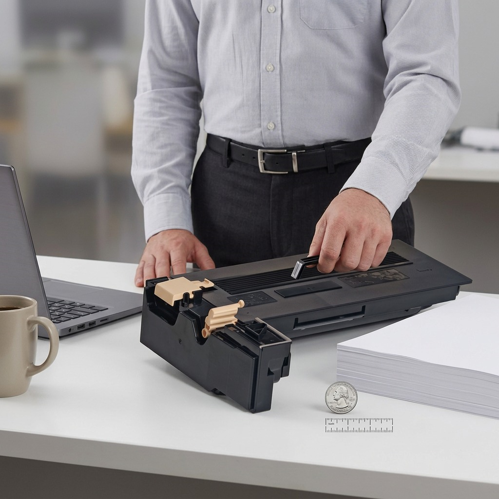 Xerox 006R01275 Toner Cartridge displayed next to objects for scale reference.