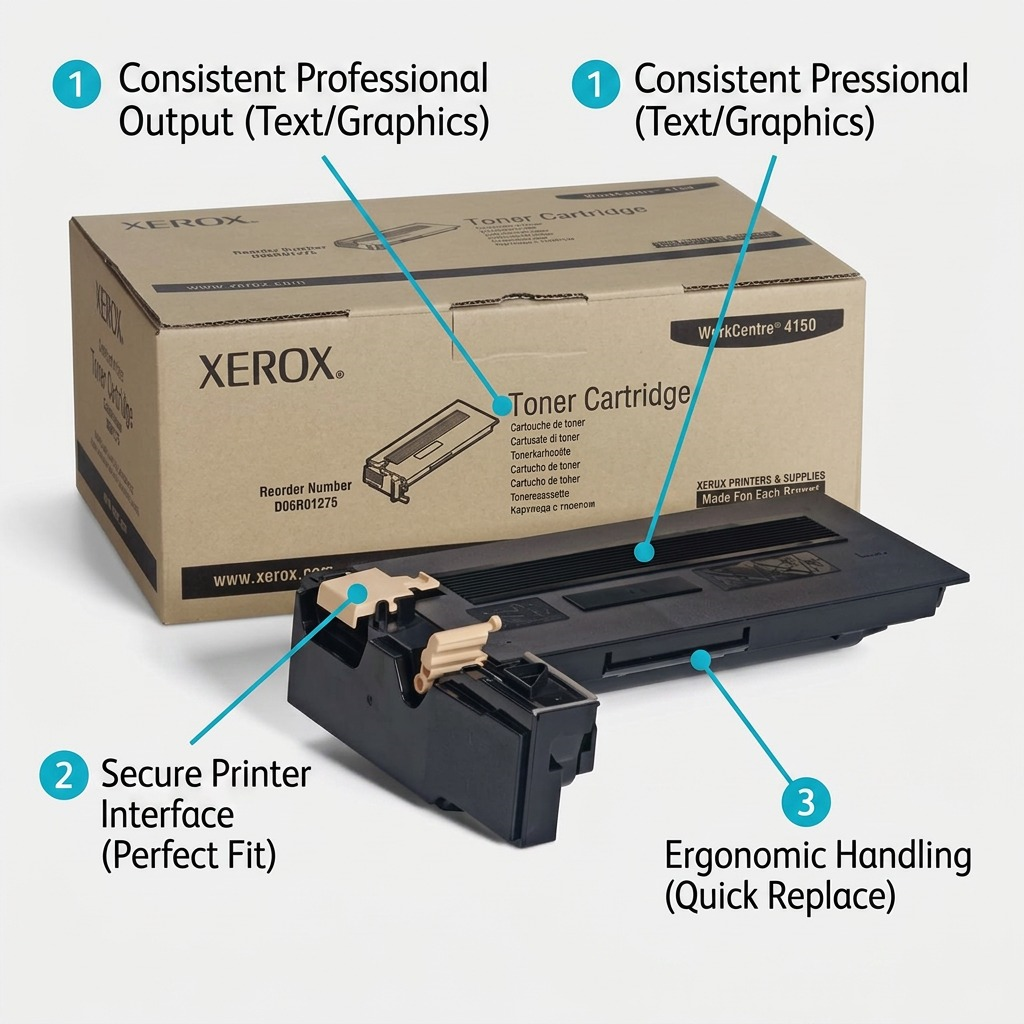 Operational feature visual callouts for genuine Xerox 006R01275 Toner Cartridge.