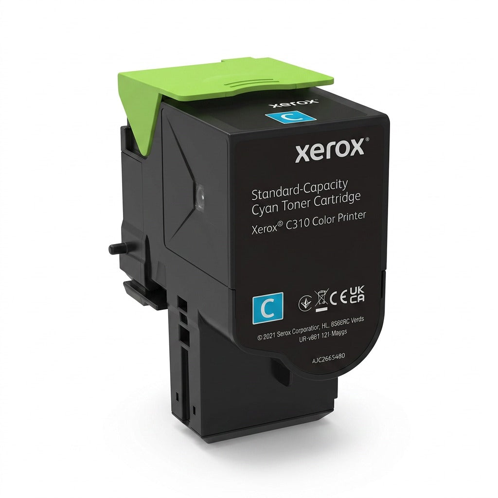 Xerox C310 C315 Standard Capacity Cyan Toner Cartridge 006R04357 on white background