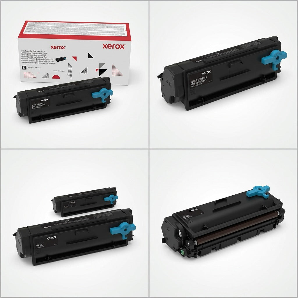 PDP visual matrix showing three angles of the same Black High Capacity 006R04377 toner cartridge.