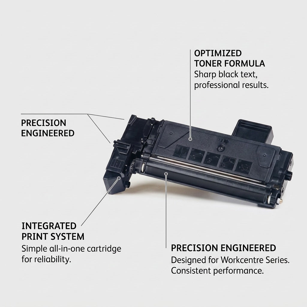 Product feature visualization of Xerox 106R01047 Workcentre M20/C20/M20i toner cartridge.