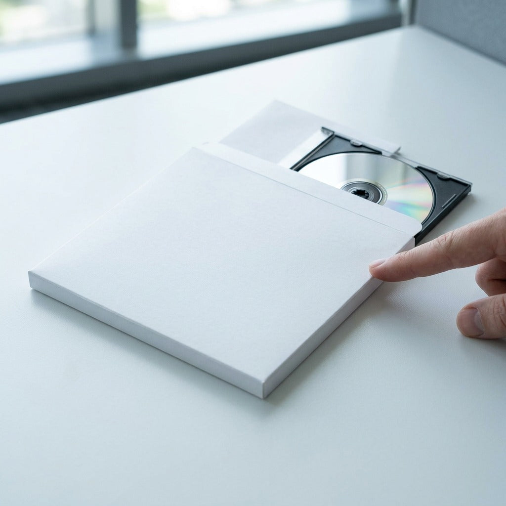 A visual scale reference image showing the Xerox software kit (a white box and disc) on a desk, next to a human hand.