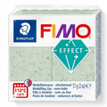 High-resolution 3/4 front view photograph of a single block of STAEDTLER FIMO Effect color number 570 Botanical Spinach oven-bake modelling clay (57g or 2 oz), displaying its pale green, flecked texture and wrapped in clear plastic.
