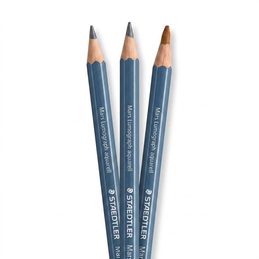 STAEDTLER Mars Lumograph aquarell pencils on a white background.