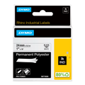 Rhino 1" White Perm Poly Label - 24Mm