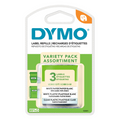 DYMO LT Labels Variety Pack, 1/2" x 13-Foot Rolls, Black Print, 3 Rolls, for LetraTag label makers