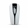 A high-resolution product shot of the white and black BiOSS011 automatic touch-free hand sanitizer dispenser on a pure white background.