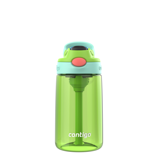 Contigo 2199279 Kids Autospout Straw Water Bottle ? 14 oz Leak-Proof Cool Lime w/ Jade