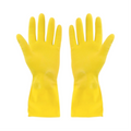 Rubber Gloves Flocklined Yellow Medium Extended Cuff - (12 pair)