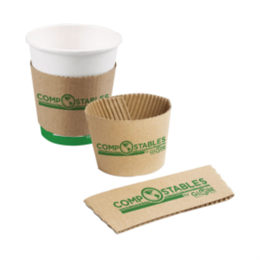 Coffee Cup Sleeves - 8 Oz to 10 Oz / Brown, Pack of 50