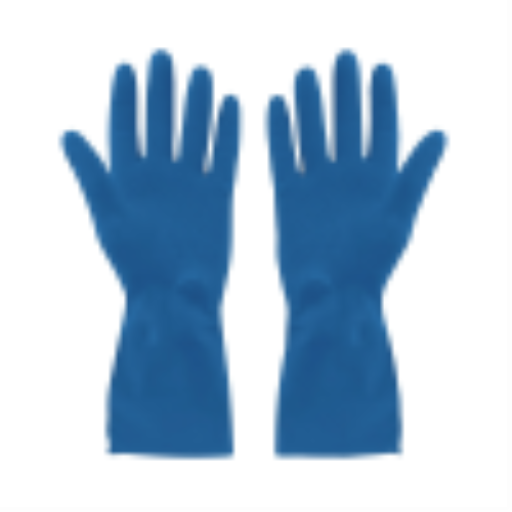 Rubber Gloves Silverlined Powder Blue Large Extended Cuff- (12 pairs)