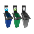 Slim container Lid (only) with Recycling/Organics/Waste Stations stickers (1 Lid and 3 Decals)