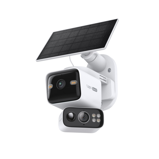 Solar-Powered Dual-Lens Pan/Tilt Security Camera Kit