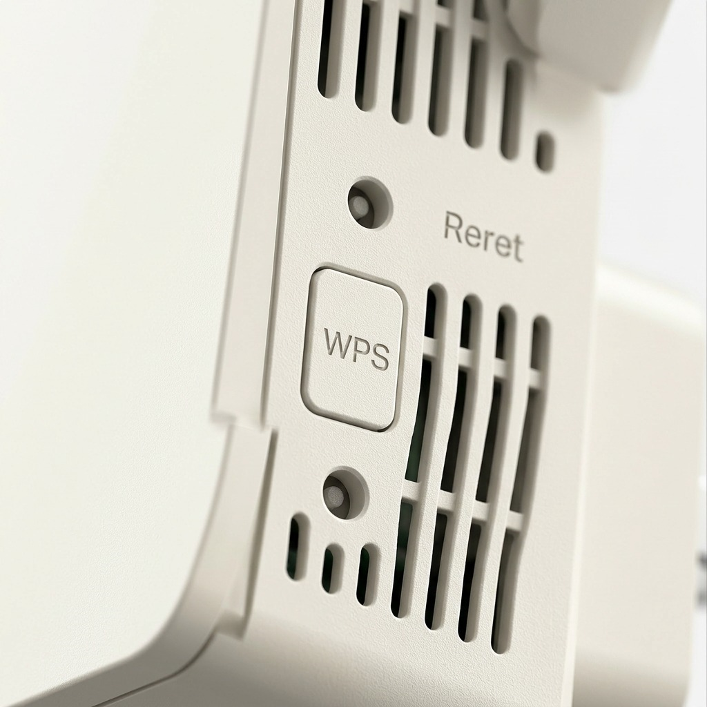 Macro close-up of and ventilation holes on the TP-Link RE405BE extender.