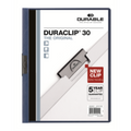 DURABLE Report Cover with DURACLIP, Letter-size, Holds Up to 30 Pages, Clear Cover/Dark Blue, 25 per Box (220307BX)