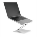 DURABLE Folding Adjustable Laptop Mount - Ergonomic Universal Laptop Computer Stand for Desk, Portable Laptop Stand that Folds for Easy Storage, Non Slip Aluminum Laptop Mount, For 10" to 17" Laptops and Tablets