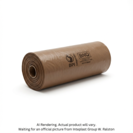 Compostable Bags 48" X 60" Cart Liner/ Doublure Bac Roulant Brown - 5 Bags