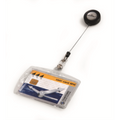 DURABLE Shell-Style ID Badge Holders with Retractable Reel, 2-3/4" x 4", Clear, Pack of 10 (801219)