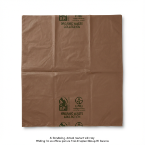 Compostable Bags 29" X 30" Rehrig 40 litre Liner/Bac Vert Brown - 10 Bags