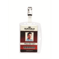 DURABLE Shell-Style ID Badge Holder with Strap Clip, Horizontal Or Vertical Orientation, 2-3/4" x 4", Clear, Pack of 25 (800519)