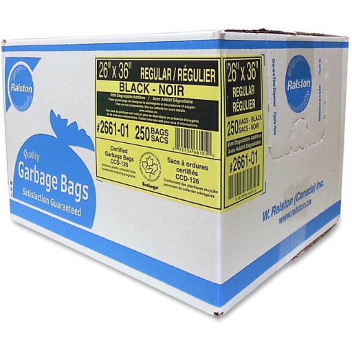 Black 26" x 36" Regular Value Plus 250's Bags