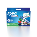 EXPO Dry Erase Markers, Low Odour Ink, Assorted Colours, Bullet Tip, 4 Count