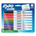 EXPO Dry Erase Markers, Low Odour Ink, Assorted Colours, Ultra Fine Tip, 8 Count