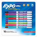 EXPO Dry Erase Markers, Low Odour Ink, Assorted Colours, Fine Tip, 16 Count