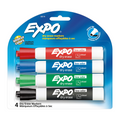 EXPO Dry Erase Markers, Low Odour Ink, Assorted Colours, Chisel Tip, 4 Count
