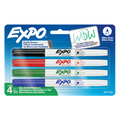 EXPO Dry Erase Markers, Low Odour Ink, Assorted Colours, Ultra Fine Tip, 4 Count