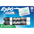 EXPO Dry Erase Markers, Low Odour Ink, Black, Chisel Tip, 2 Count