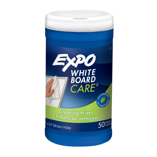 Expo White Board Care Dry Erase Wipes, 8" x 5.5", 50 Count