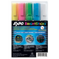 Expo Bright Sticks Wet Erase Fluorescent Markers, Bullet Tip, Assorted Colours, 5 Count