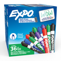 EXPO Dry Erase Markers, Low Odour Ink, Assorted Colours, Chisel Tip, 36 Count