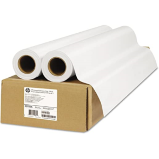 HP Universal Adhesive Vinyl, 2 pack 144 microns (5.7 mil) ? 160 g/m? ? 42 in x 66 ft ? 2-pack