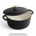 Tramontina Bestow 5.5 Quart Enameled Cast Iron Covered Round Dutch, Matte Black
