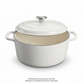 Tramontina 6.5 Qt Covered Round Dutch Oven - Cast Iron - S1000 - Pe - White - Ss Knob - Gourmet