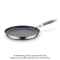Tramontina Utsava 10 Inch Tri-Ply Clad Stainless Steel Ceramic Nonstick Concave Roti Tawa