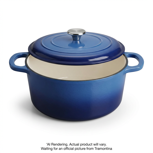 Tramontina Bestow 5.5 Quart Enameled Cast Iron Covered Round Dutch, Gradated Cobalt