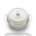 Tramontina 6.5 Qt Covered Round Dutch Oven - Cast Iron - S1000 - Pe - White - Ss Knob - Gourmet