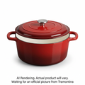 Tramontina 6.5 Qt Covered Round Dutch Oven - Cast Iron - S1000 - Pe - Gradated Red - Ss Knob - Gourmet