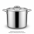 Tramontina 24 Qt Covered Stock Pot - 18/10 Ss - Tri-Ply Base - Ss Lid - Cast Handle - Gourmet